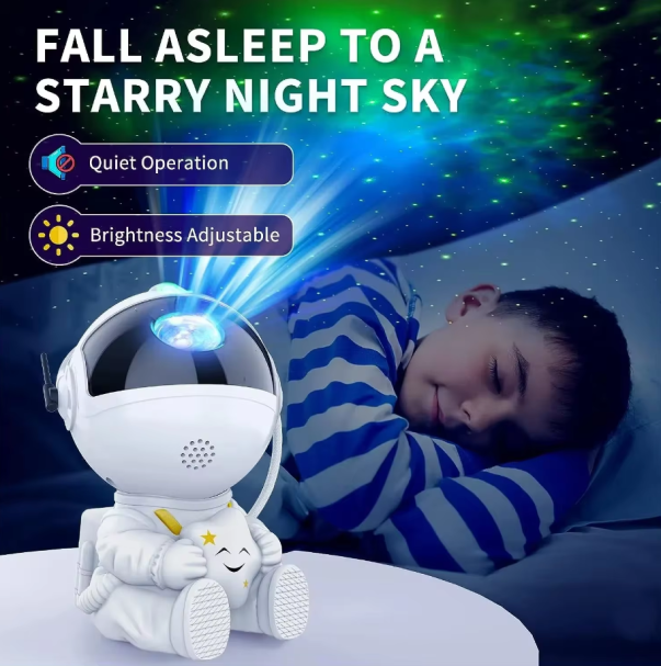 Galaxy Star Astronaut Projector – Rotating Nebula Lamp with Remote Control | Soothing Night Light for Kids & Adults